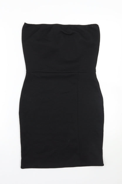 PRETTYLITTLETHING Womens Black  Rayon A-Line  Size 12