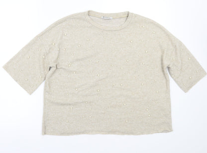 Zara Womens Beige   Pullover Jumper Size S