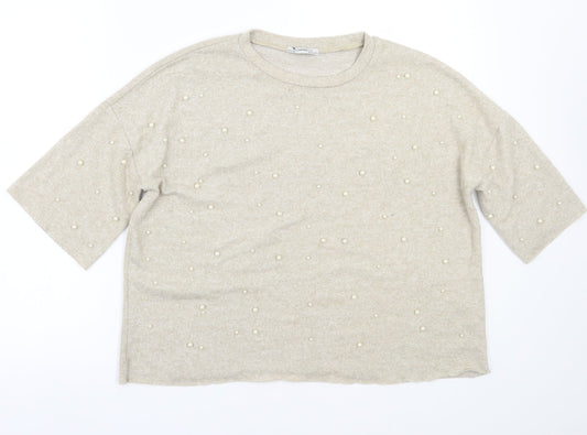 Zara Womens Beige   Pullover Jumper Size S