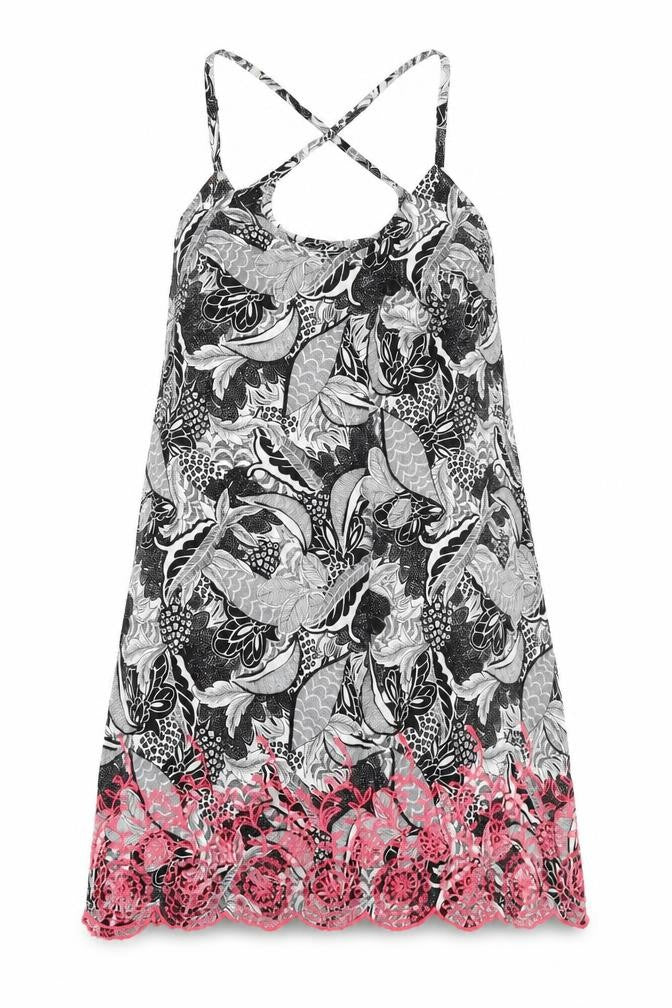 TU Womens Black Floral  A-Line  Size 10