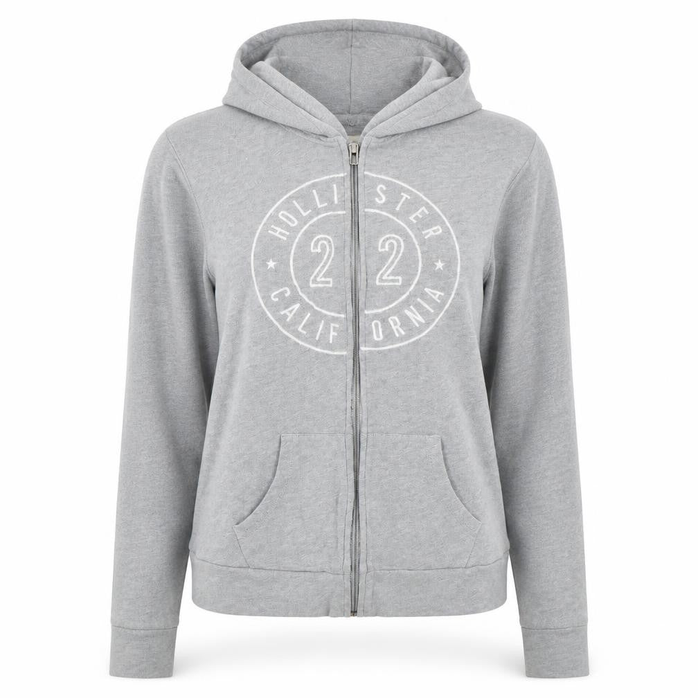 Holliser Womens Grey   Full Zip Hoodie Size M