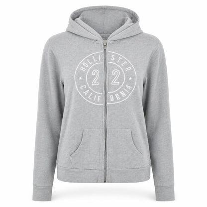 Holliser Womens Grey   Full Zip Hoodie Size M