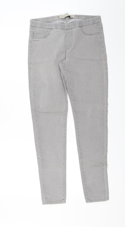 Additional front view of Denim & Co. women’s grey jegging jeans, size UK 10, 27-inch leg