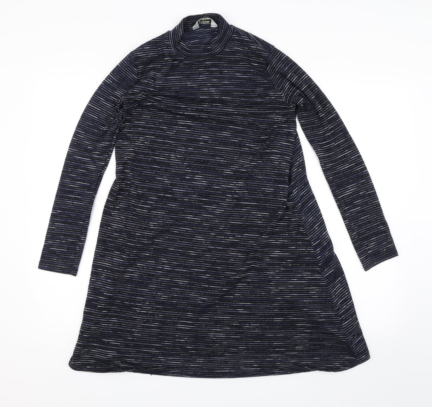 Miss Selfridge Womens Blue Striped  Jumper Dress  Size 8