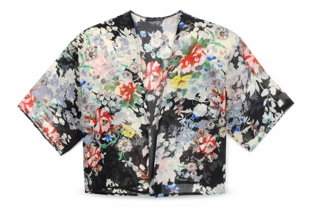 Atmosphere Womens Black Floral  Shrug Jumper Size S