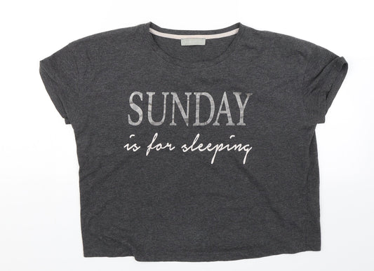New Look Womens Grey Solid  Top Pyjama Pants Size S  - Sunday is for sleeping