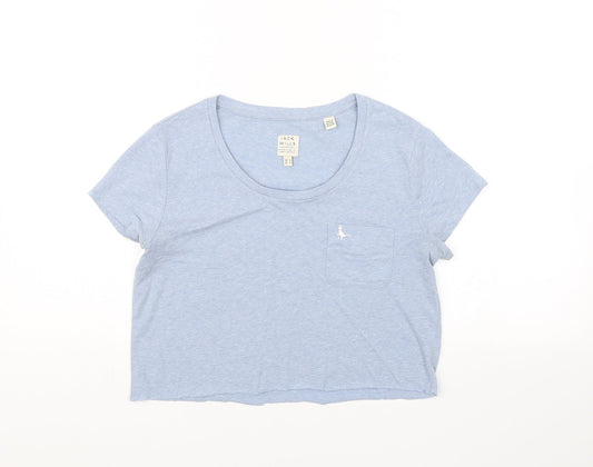 Jack Wills Womens Blue   Cropped T-Shirt Size 8  - Cut to length