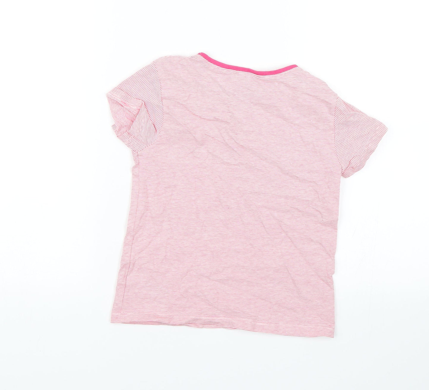NEXT Girls Pink Striped  Basic T-Shirt Size 5-6 Years