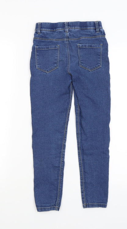 Back view of Denim & Co. girls’ blue skinny jeans, size 9-10, years