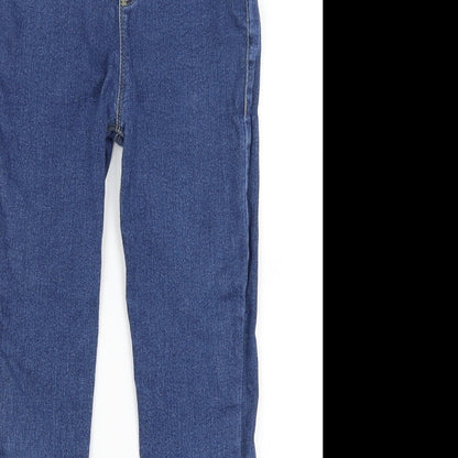 Close-up detail of Denim & Co. girls’ blue skinny jeans, size 9-10, years
