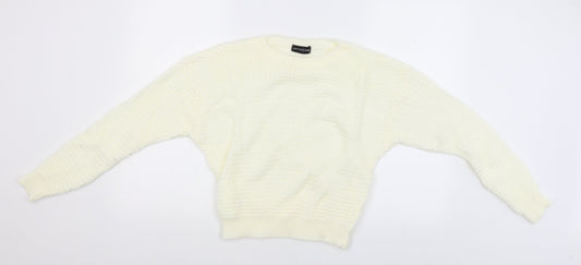 PRETTYLITTLETHING Womens White   Pullover Jumper Size M