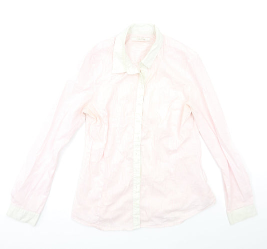 RESERVED Womens Pink Striped  Basic Button-Up Size 12