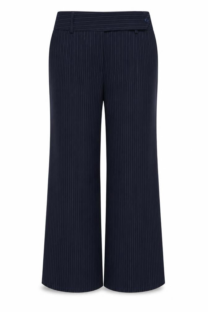 Marks & Spencer Womens Blue Striped  Dress Pants Trousers Size 16 L26 in