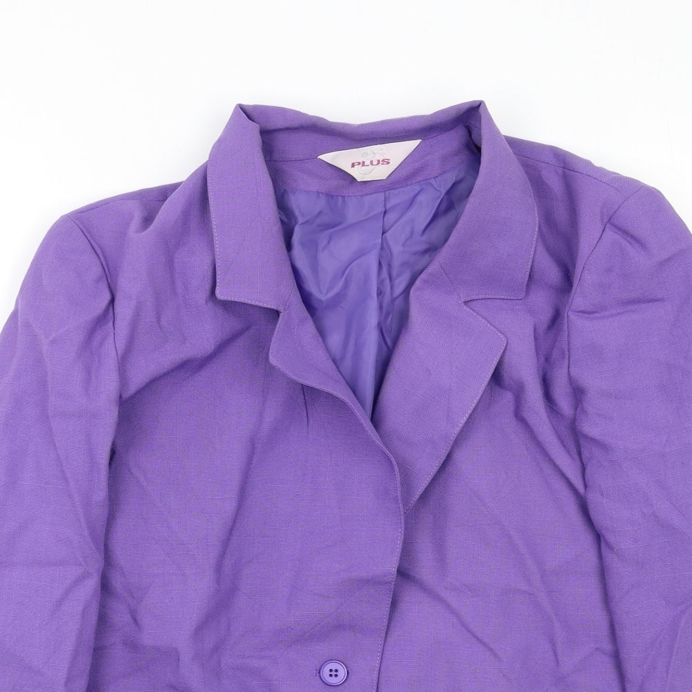 Plus Womens Purple   Pea Coat Blazer Size L