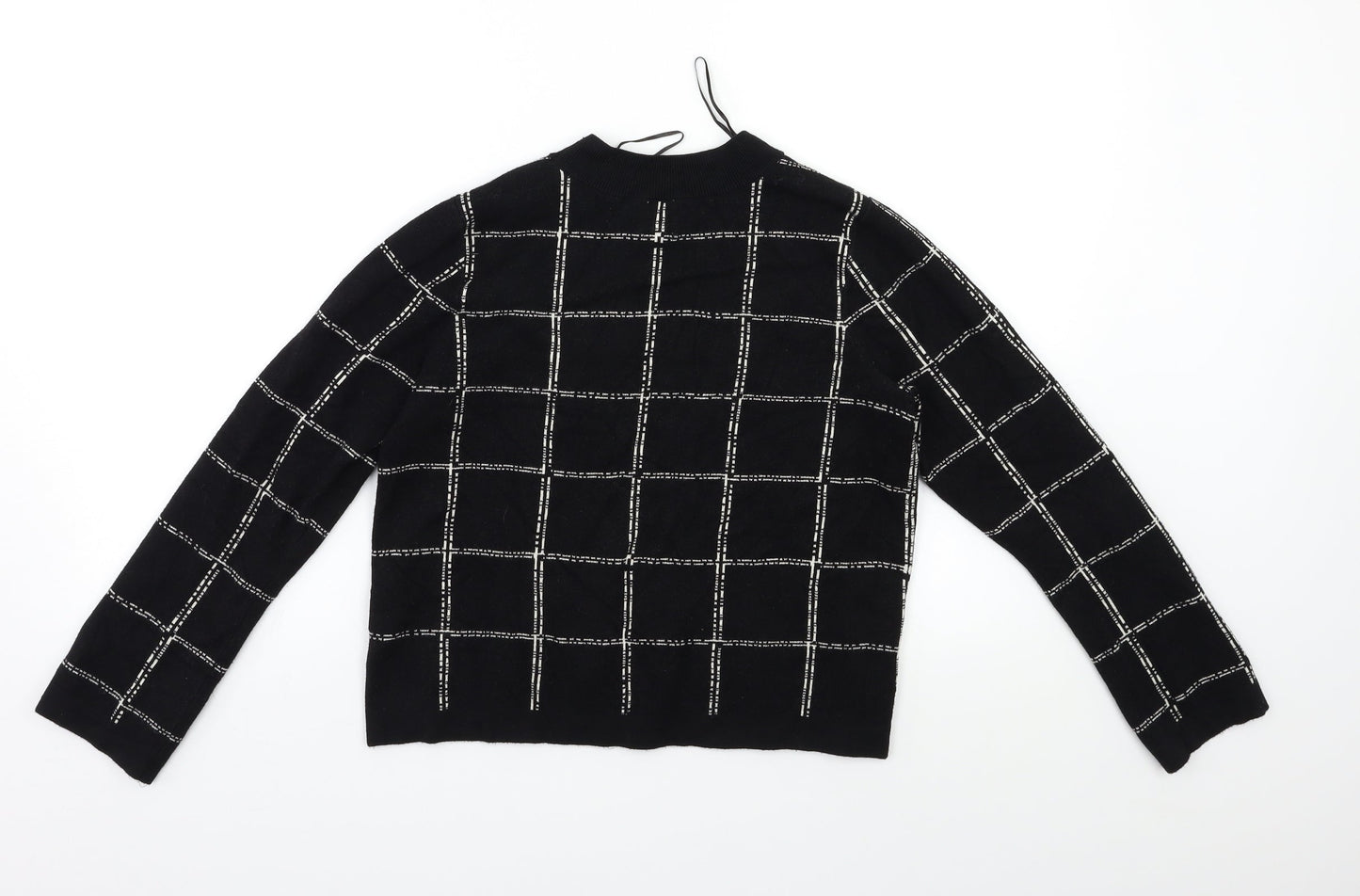 H&M Womens Black Check  Pullover Jumper Size M