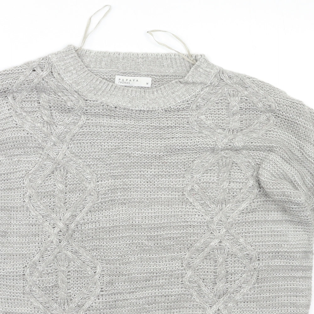 Papaya Womens Grey   Pullover Jumper Size M