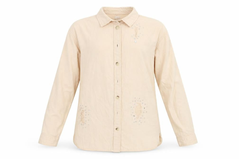 River Island Girls Beige  Denim Basic Button-Up Size 11-12 Years