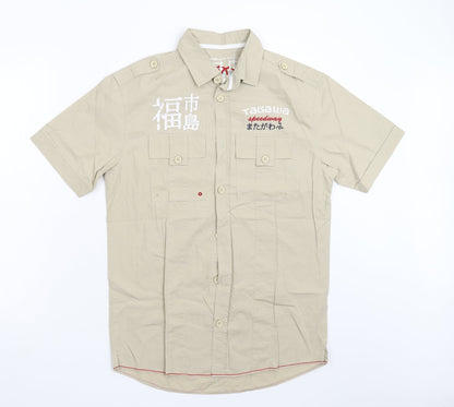 Next Mens Beige    Button-Up Size S
