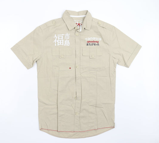 NEXT Mens Beige    Button-Up Size S