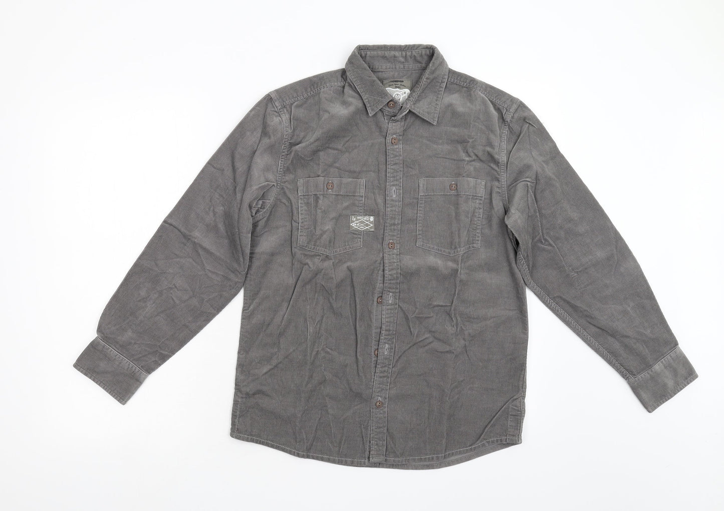 NEXT Boys Grey  Corduroy Basic Button-Up Size M