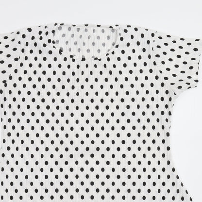 Womens White Polka Dot  Fit & Flare  Size L