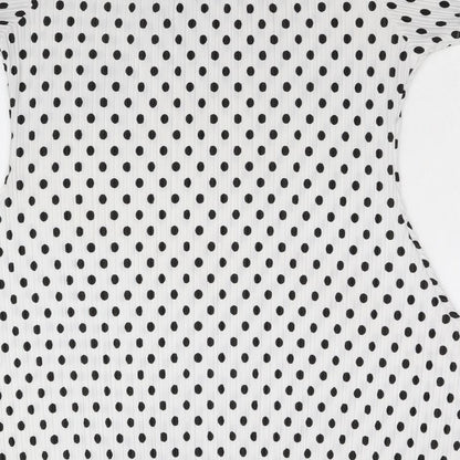 Womens White Polka Dot  Fit & Flare  Size L
