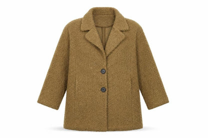 F&F Womens Brown  Fleece Overcoat Coat Size 14