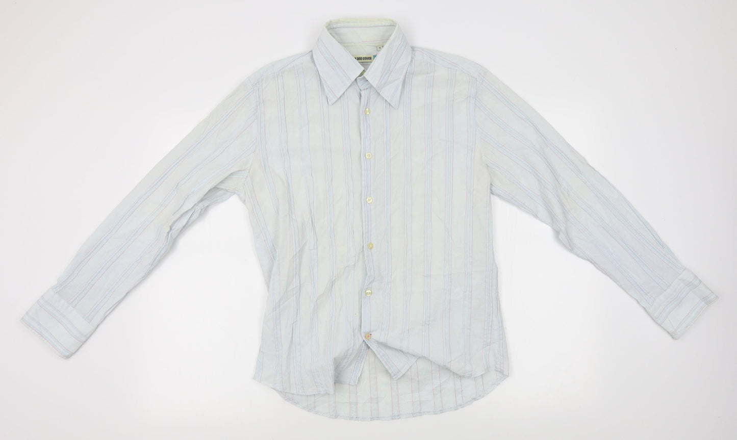 Duck and Cover Mens Blue Striped   Button-Up Size M