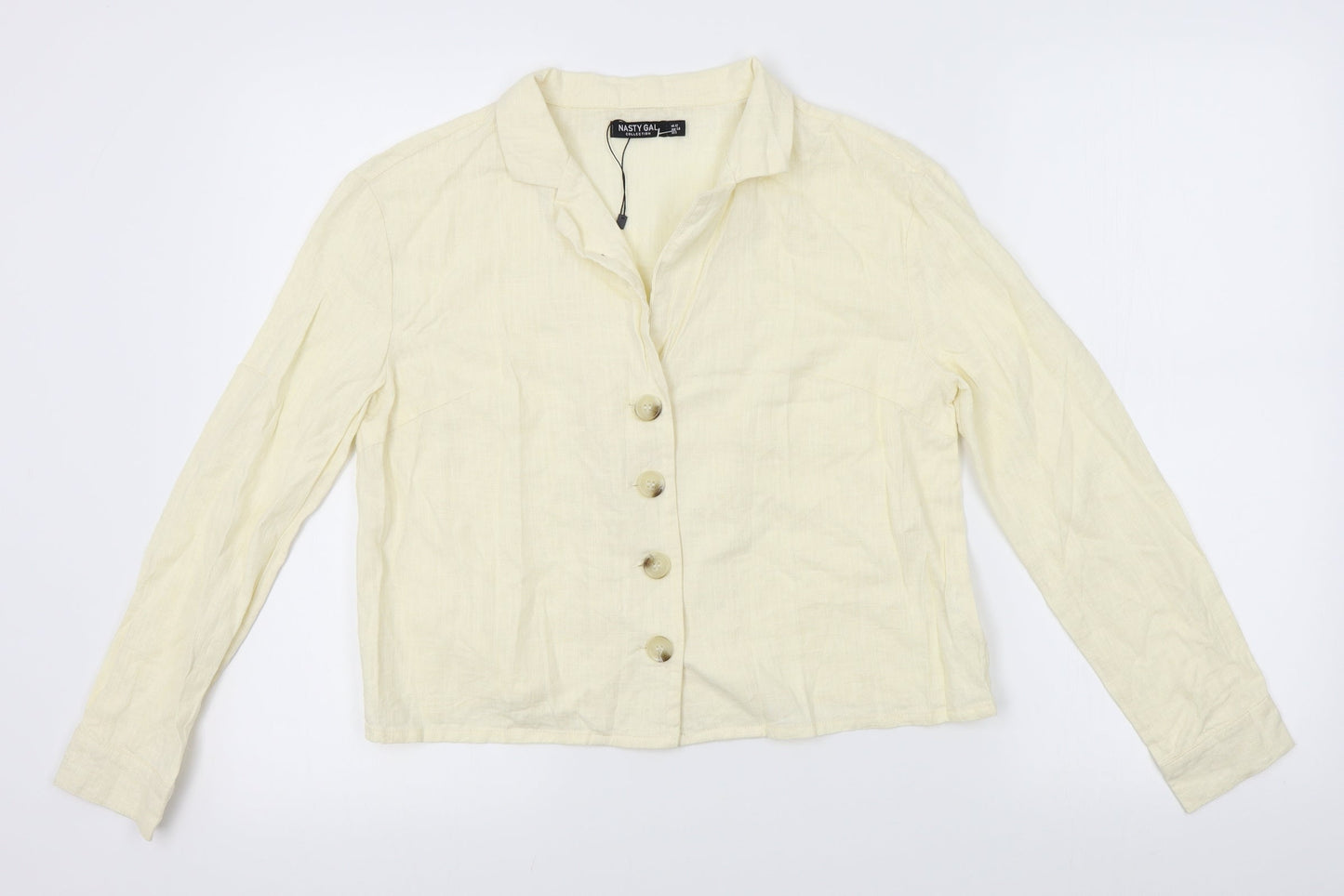 Nasty Gal Womens Yellow   Basic Button-Up Size 12