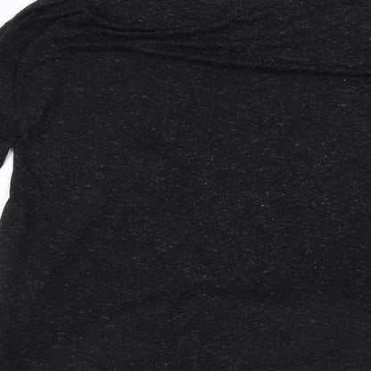 Brand and care label for Atmosphere women’s black basic t-shirt, size UK 10