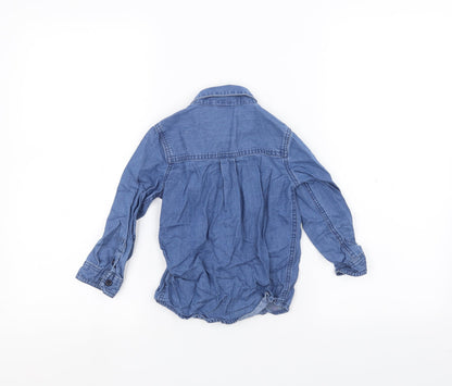 Back view of Next girls’ blue basic polo, size 2-3, years