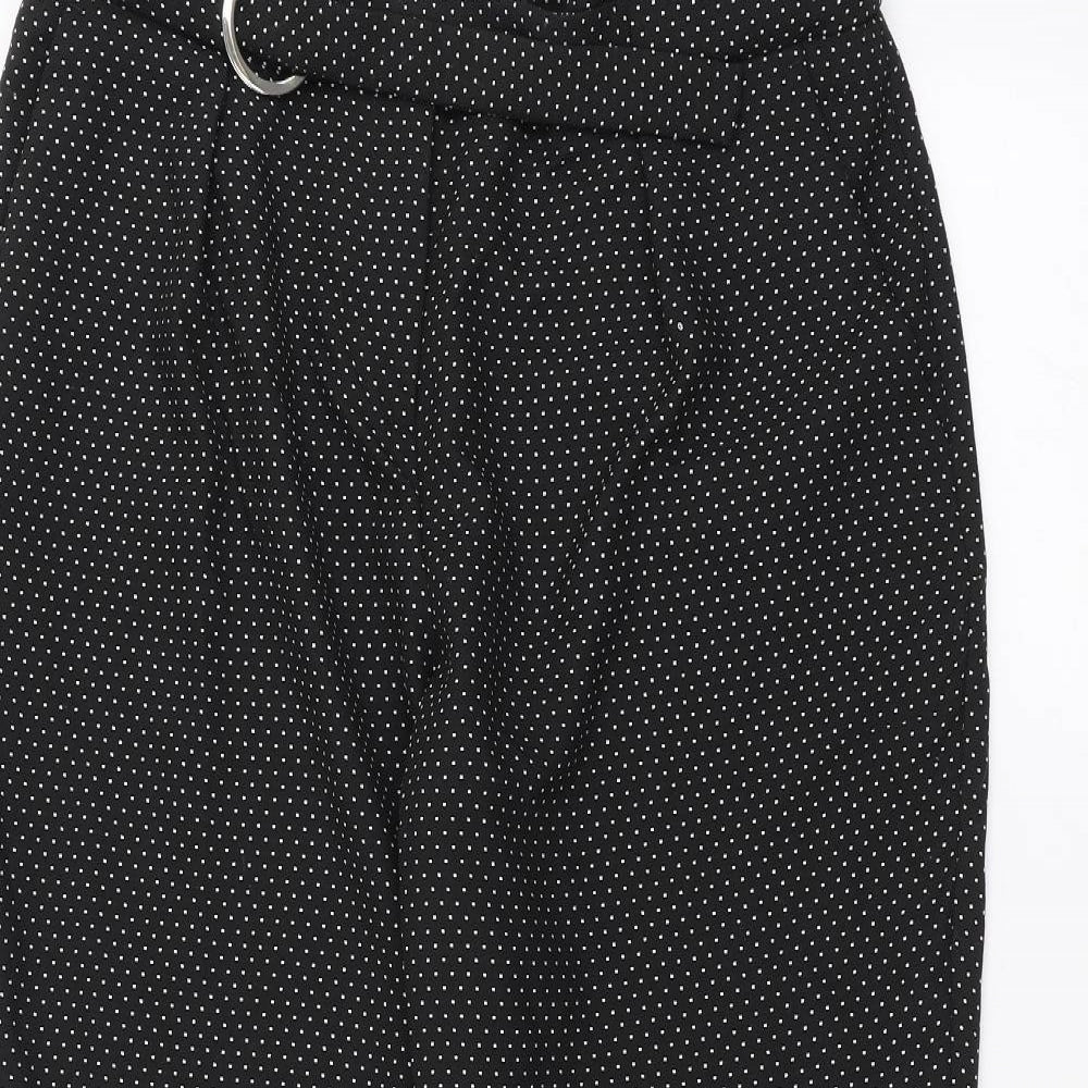 Dorothy Perkins Womens Black Polka Dot  Trousers  Size 14 L24 in - Belted