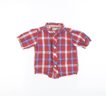 Additional front view of Tu Baby Red Basic Button-Up, size 9-12, Months