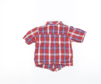Back view of Tu Baby Red Basic Button-Up, size 9-12, Months