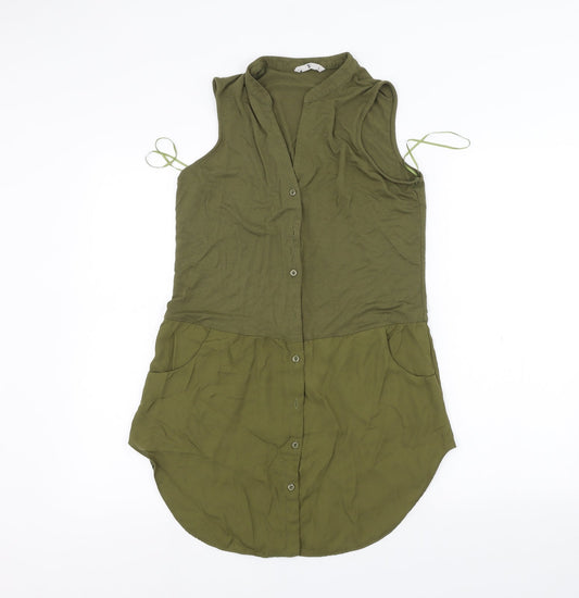 TU Womens Green   Basic Button-Up Size 10