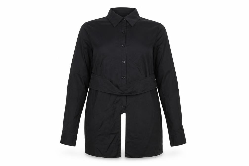Boohoo Womens Black   Basic Button-Up Size 8