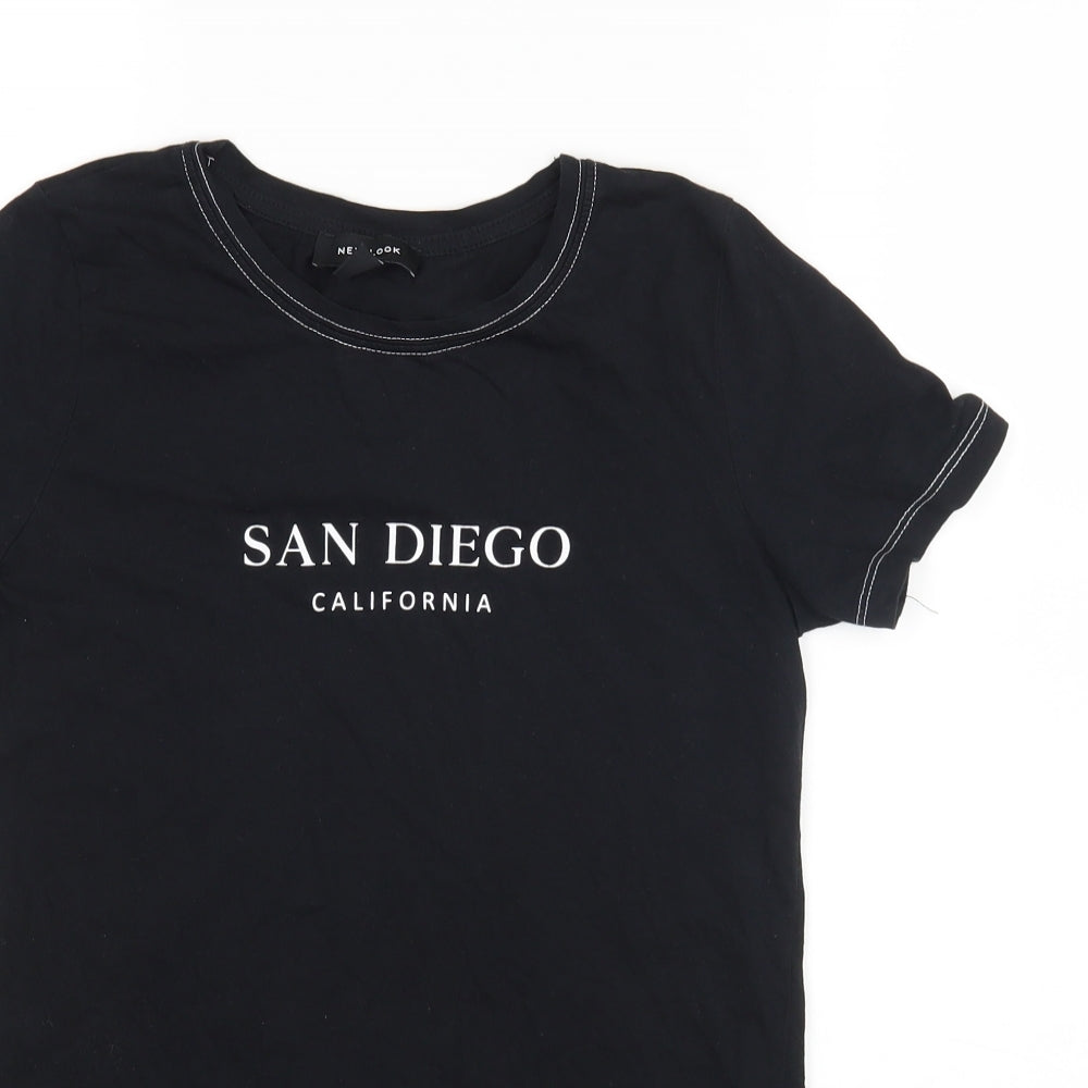 New Look Womens Black   Basic T-Shirt Size 6  - San Diego
