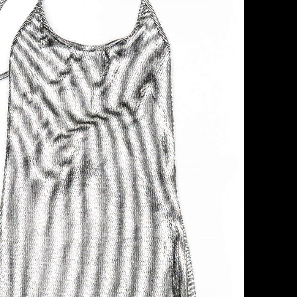 PRETTYLITTLETHING Womens Silver   Pencil Dress  Size 8
