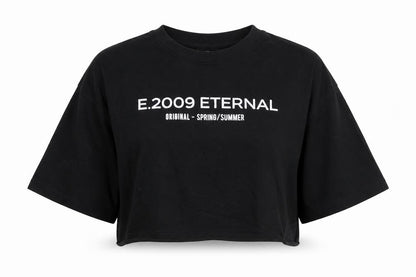 Front view of Atmosphere women’s black basic t-shirt, size UK 8