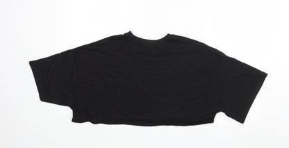 Back view of Atmosphere women’s black basic t-shirt, size UK 8