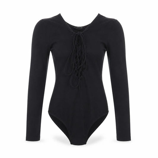 Front view of Topashop women’s black playsuit one-piece, size UK 8