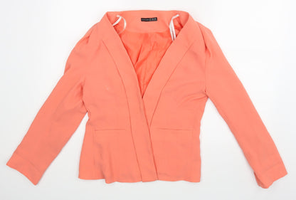 Additional front view of Atmosphere women’s orange jacket blazer, size UK 12