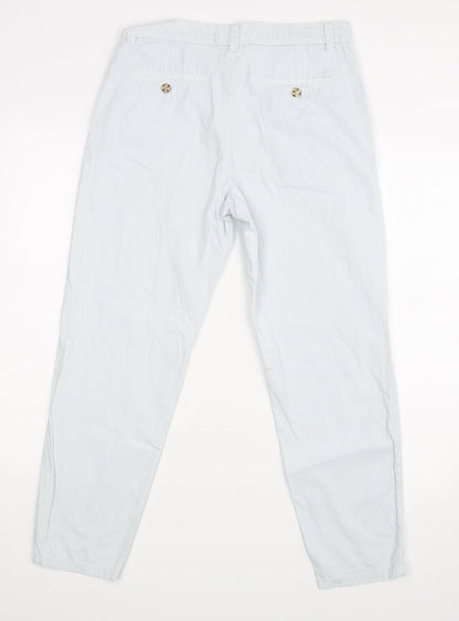Back view of EDC women’s blue trousers, size UK 38, 26-inch leg