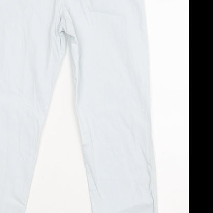 Brand and care label for EDC women’s blue trousers, size UK 38, 26-inch leg