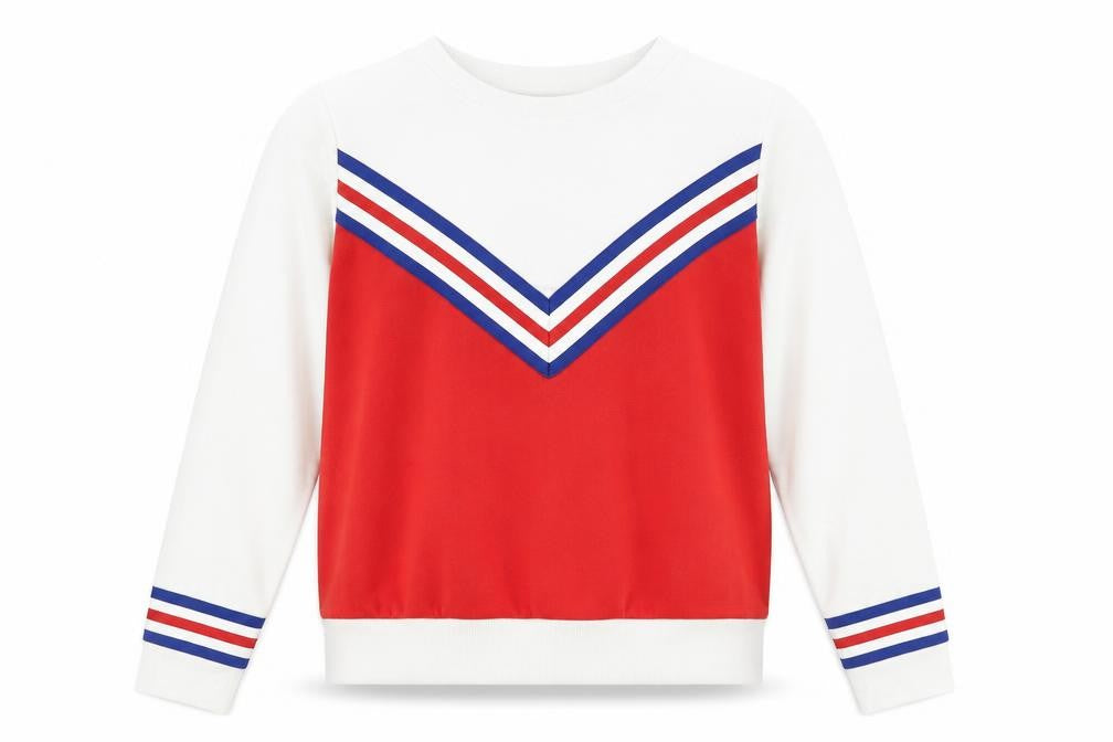 Primark Womens White Striped  Pullover Sweatshirt Size 8
