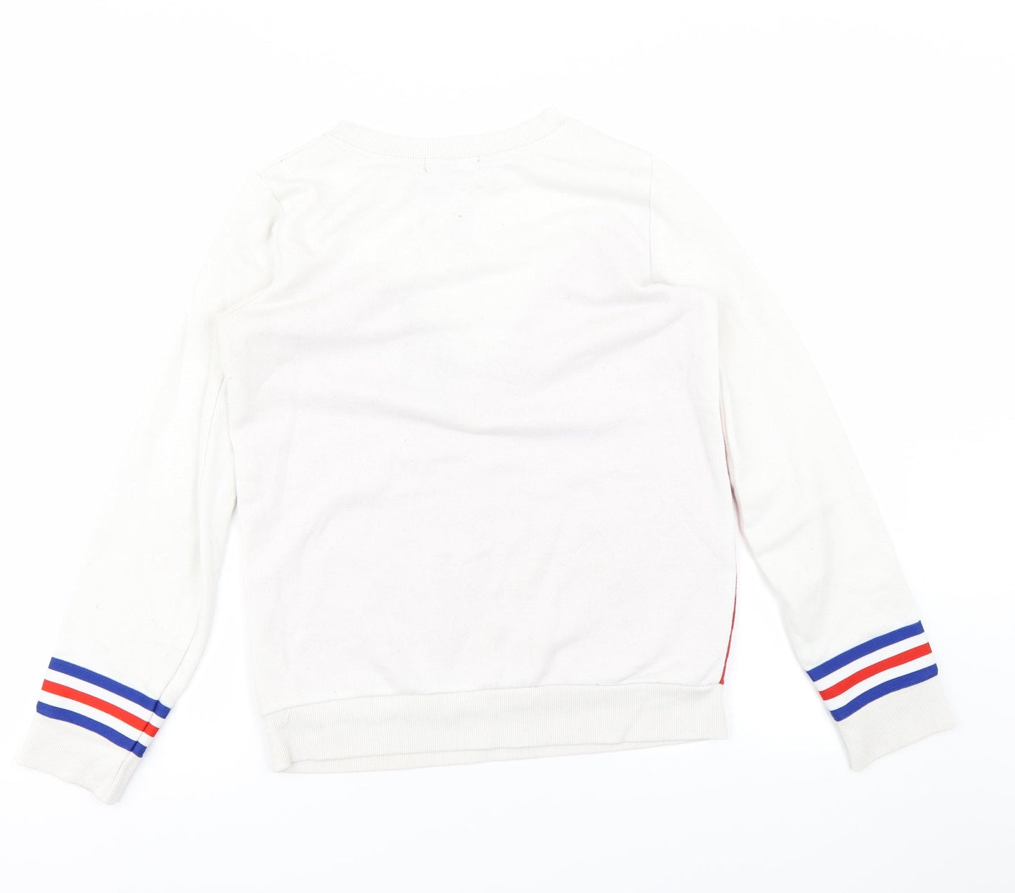 Primark Womens White Striped  Pullover Sweatshirt Size 8