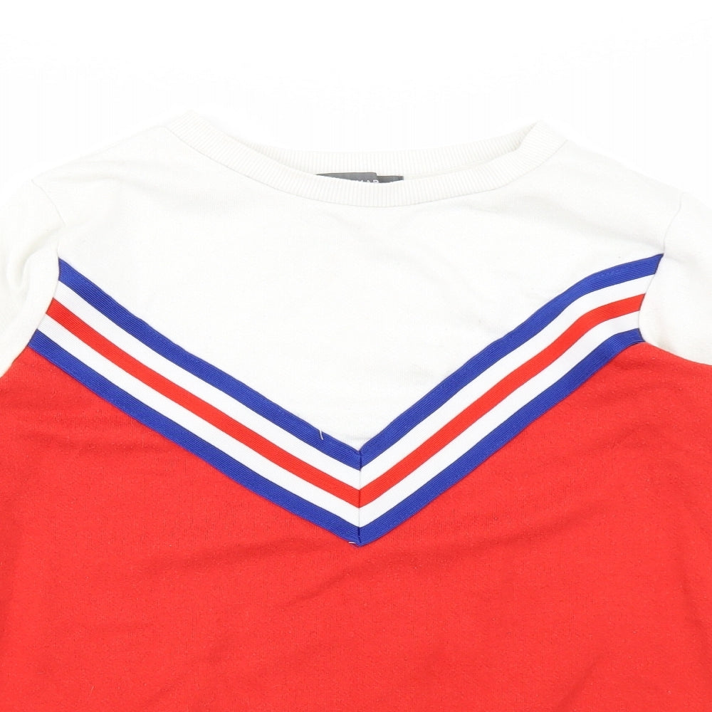Primark Womens White Striped  Pullover Sweatshirt Size 8
