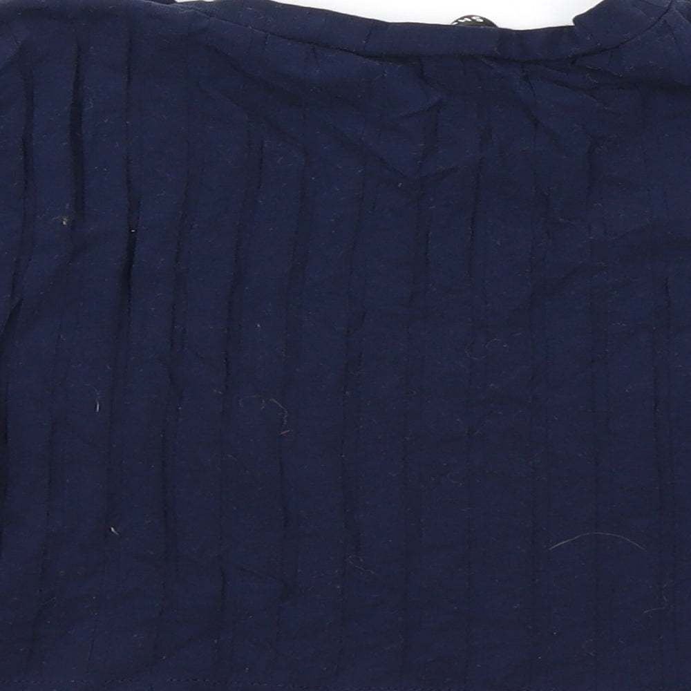 SheIn Womens Blue Striped  Cropped T-Shirt Size S