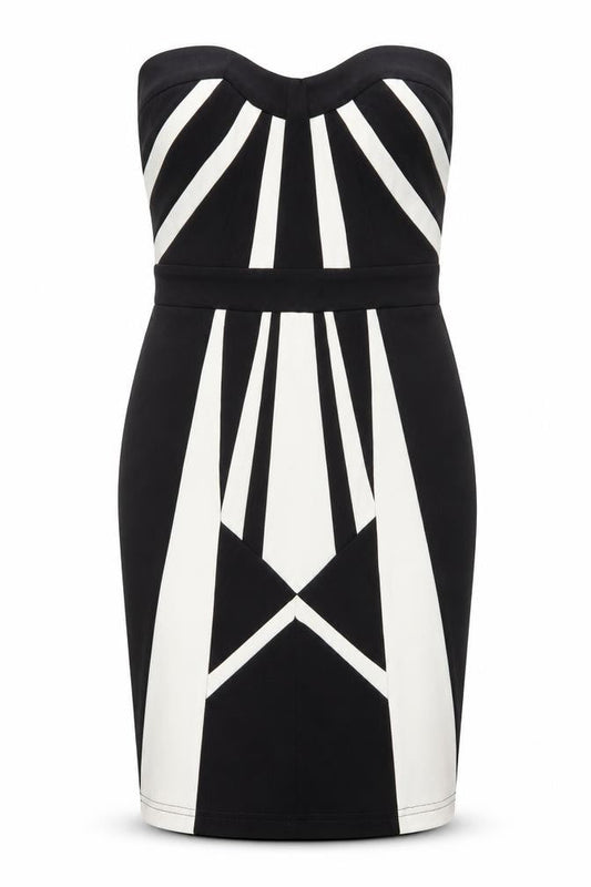 Lispy Womens Black Argyle/Diamond  Pencil Dress  Size 8