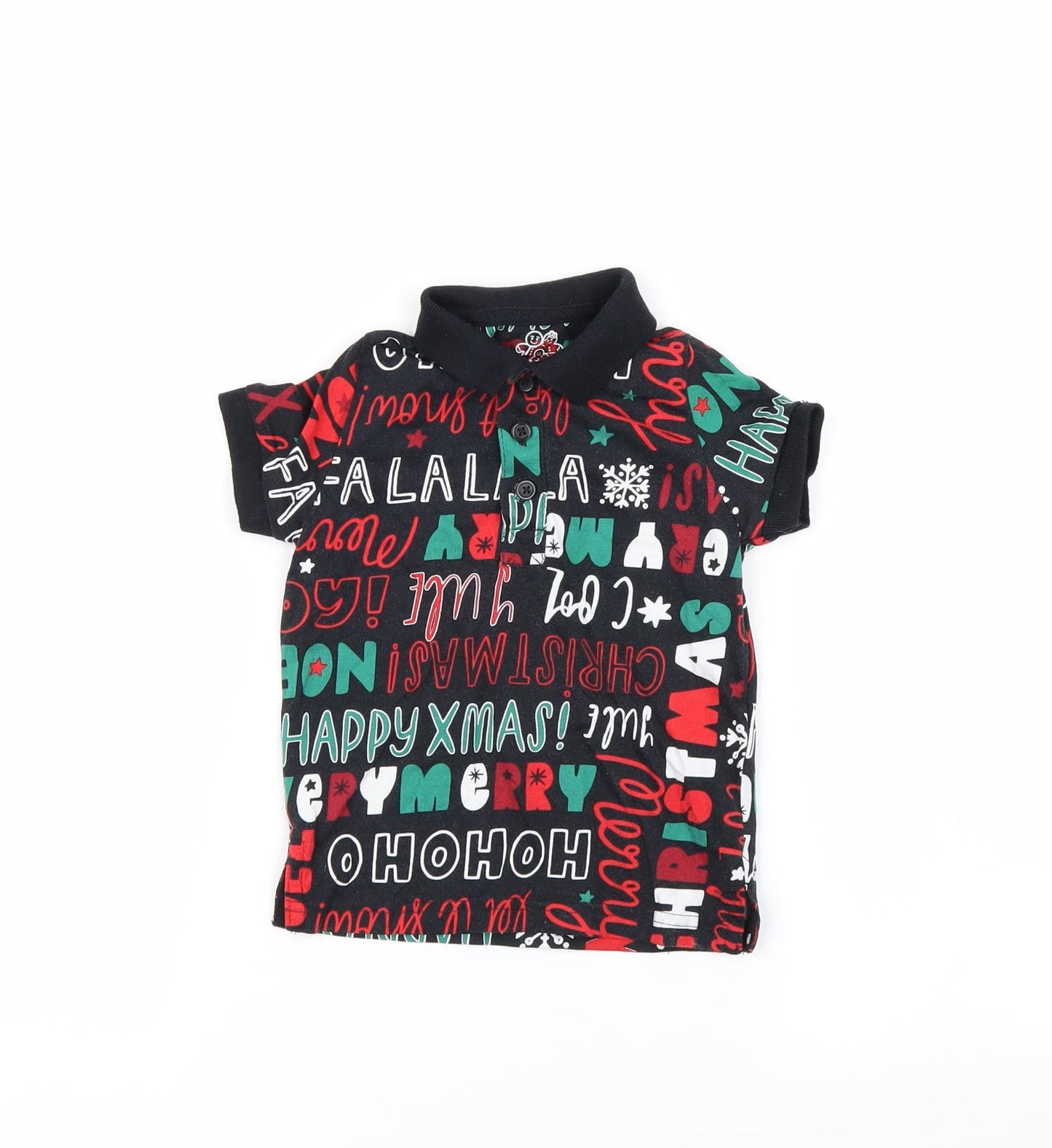 Nutmeg Boys Black   Basic Polo Size 12-18 Months  - chirstmas top